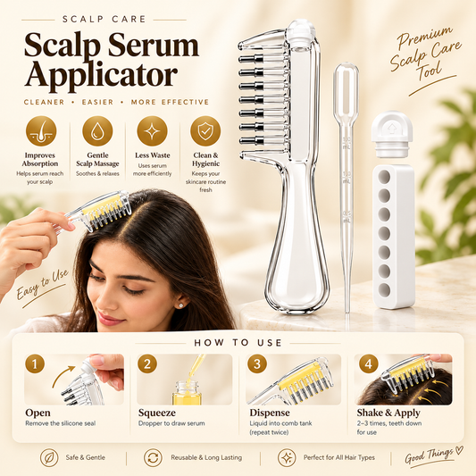 Hair Oil Applicator Comb with Oil Dispenser – Scalp Massage Comb