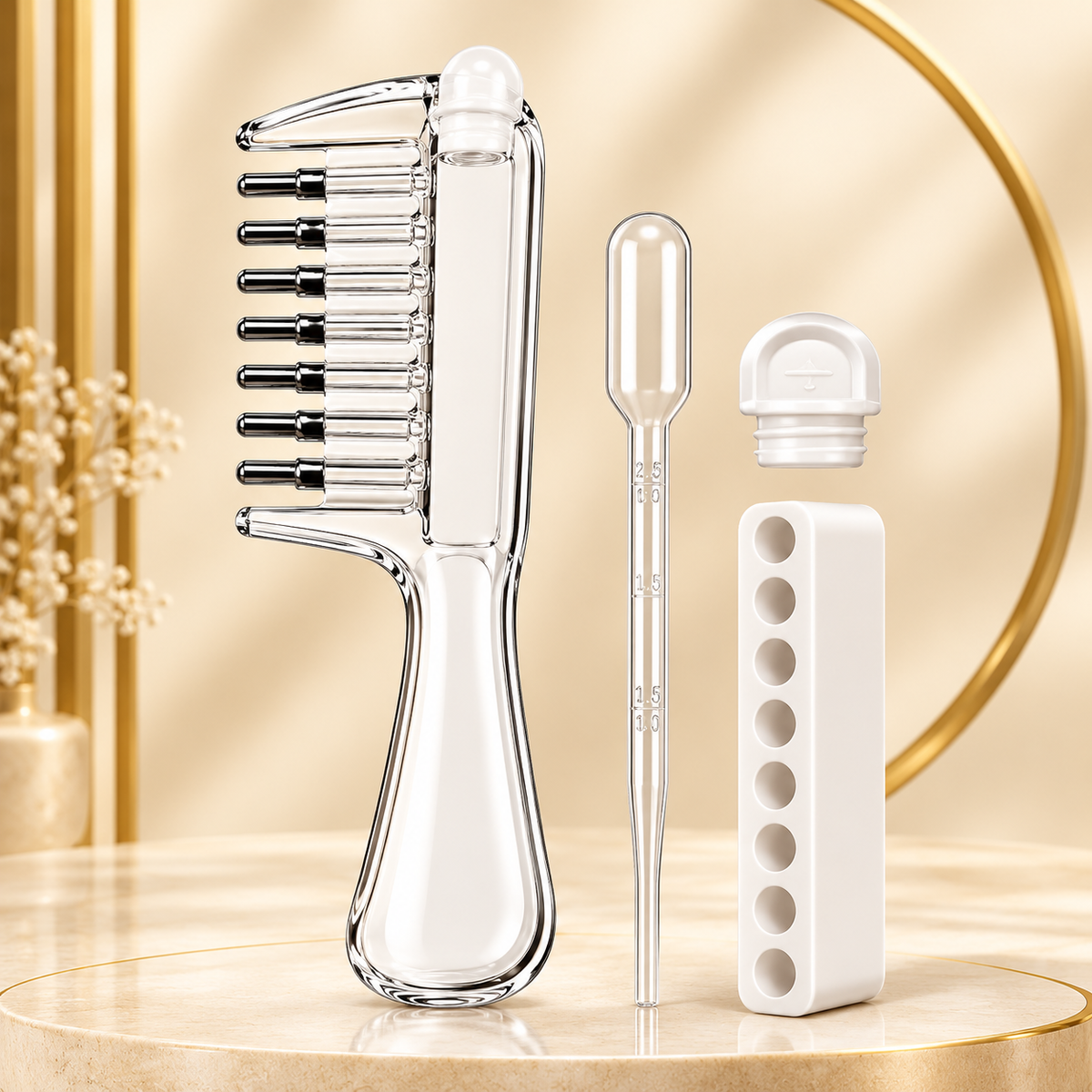 Hair Oil Applicator Comb with Oil Dispenser – Scalp Massage Comb